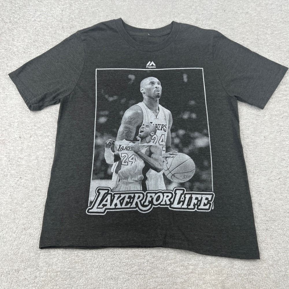 Majestic Kobe Bryant Los Angeles Lakers T Shirt Mens Mamba Out Laker For Life S